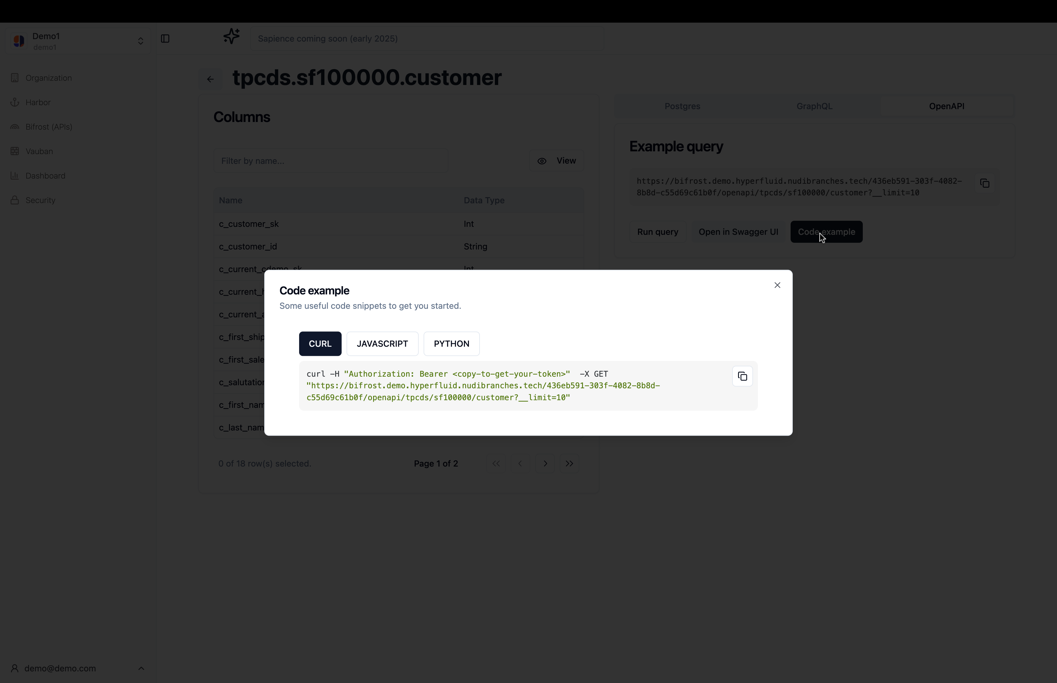 Code example