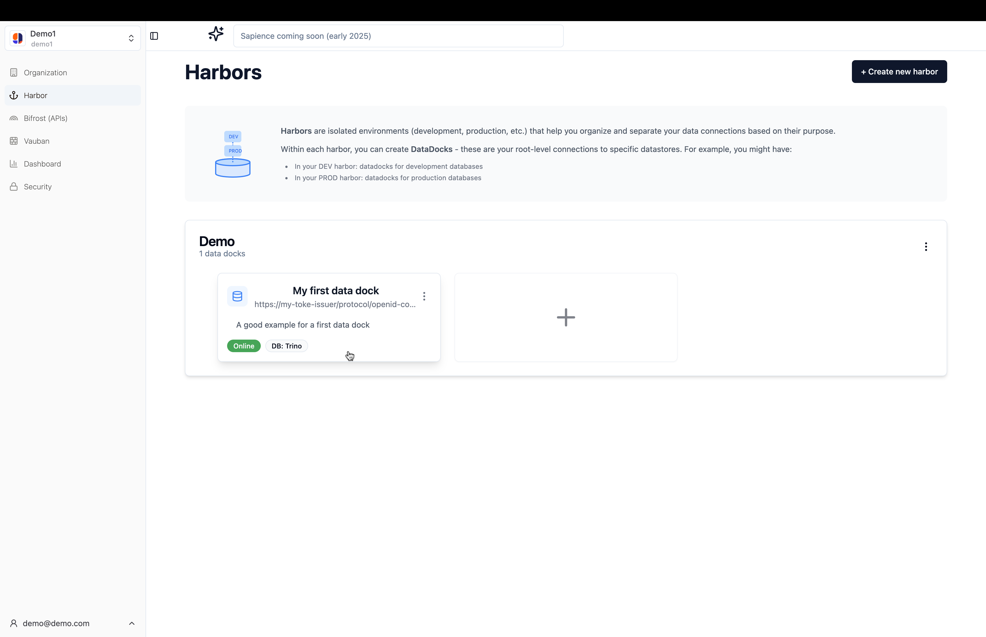 Data dock created