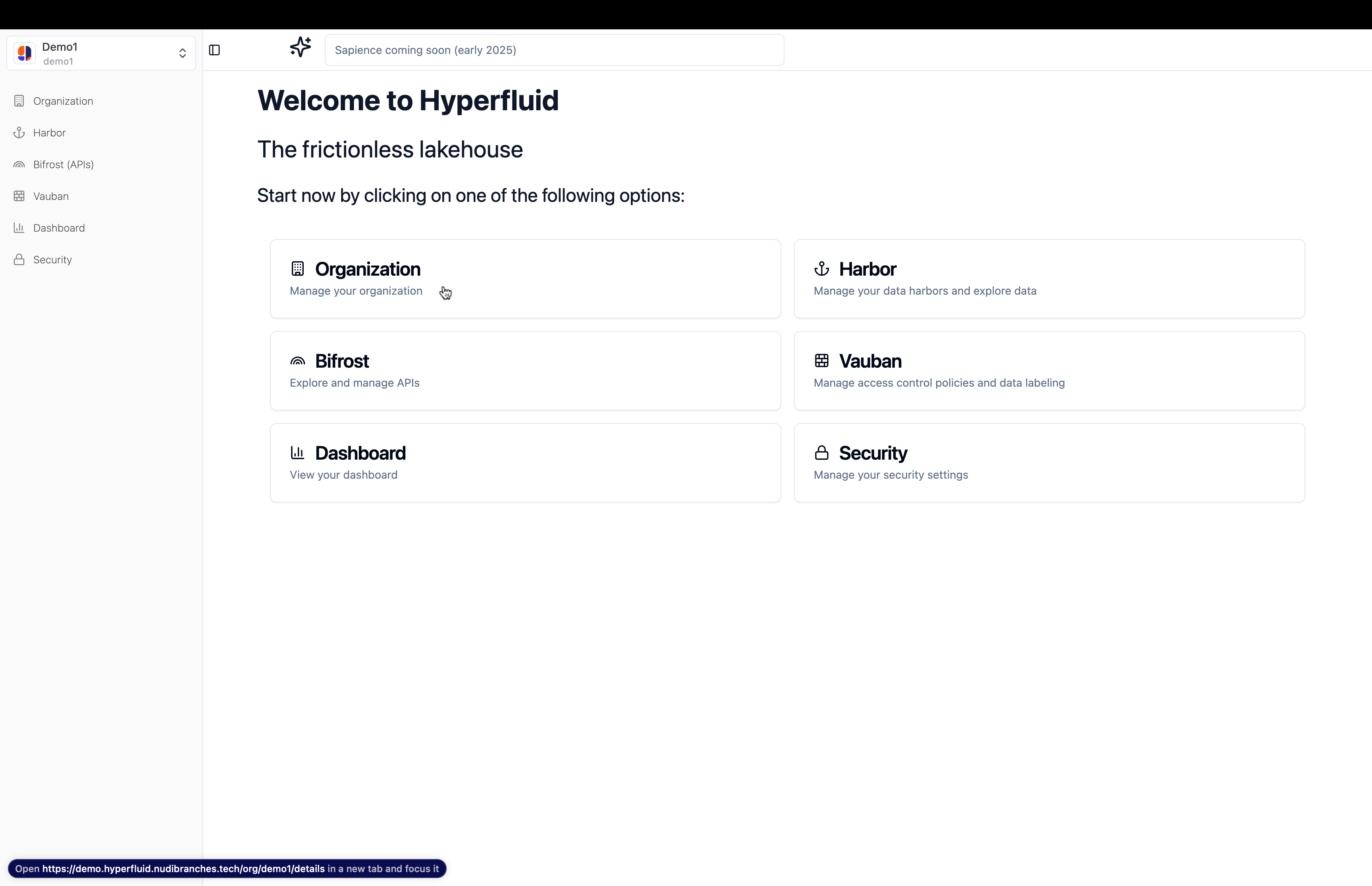 Welcome page